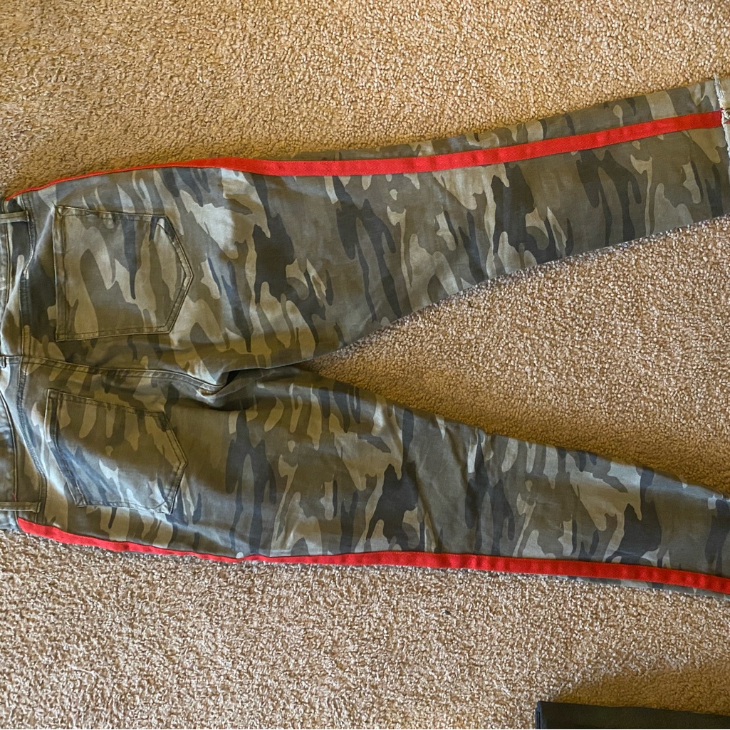 Camo Pants With Red Stripe